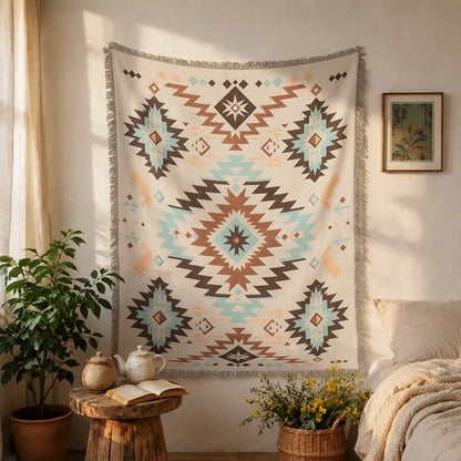 Dekorative Decke im böhmischen Südwest-Stil mit geometrischen Quasten und dekorativem Muster - image 2