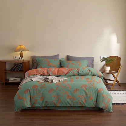 Retro-Wendebettwäsche-Set mit Ginkgoblatt-Motiv - image 16
