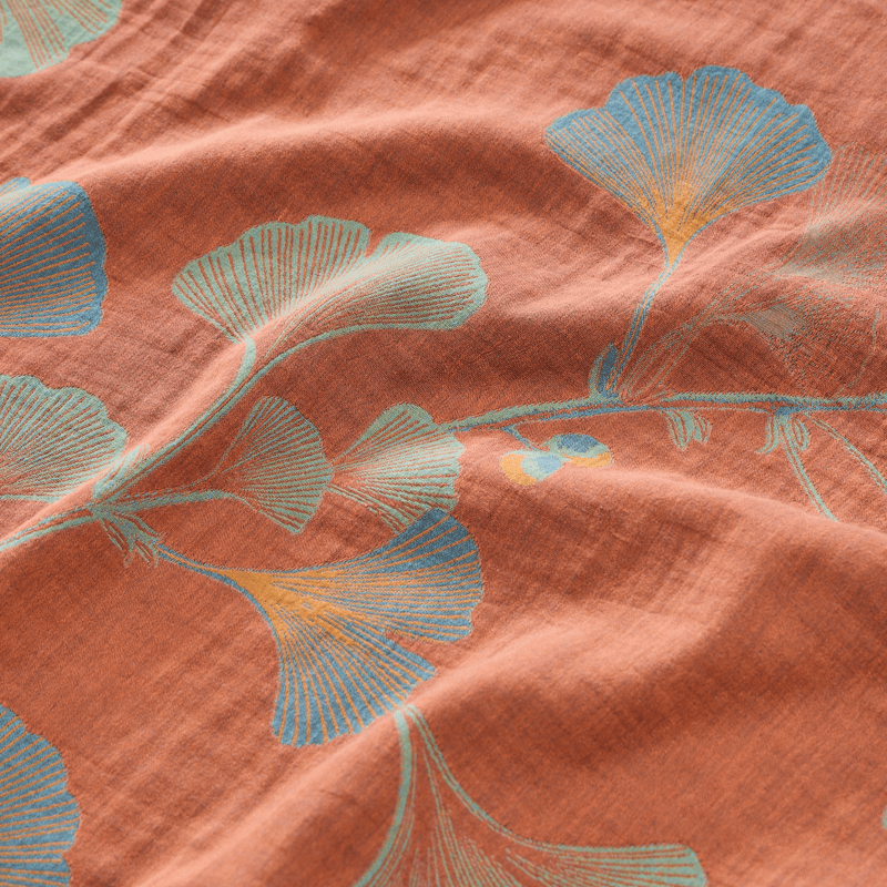 Retro-Wendebettwäsche-Set mit Ginkgoblatt-Motiv - image 22