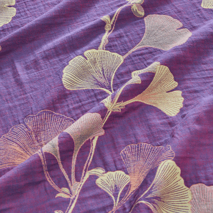 Retro-Wendebettwäsche-Set mit Ginkgoblatt-Motiv - image 5