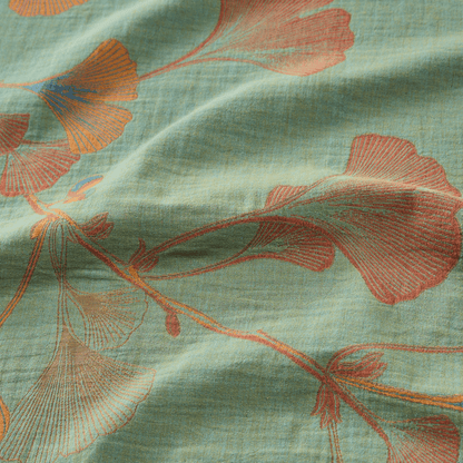 Retro-Wendebettwäsche-Set mit Ginkgoblatt-Motiv - image 17