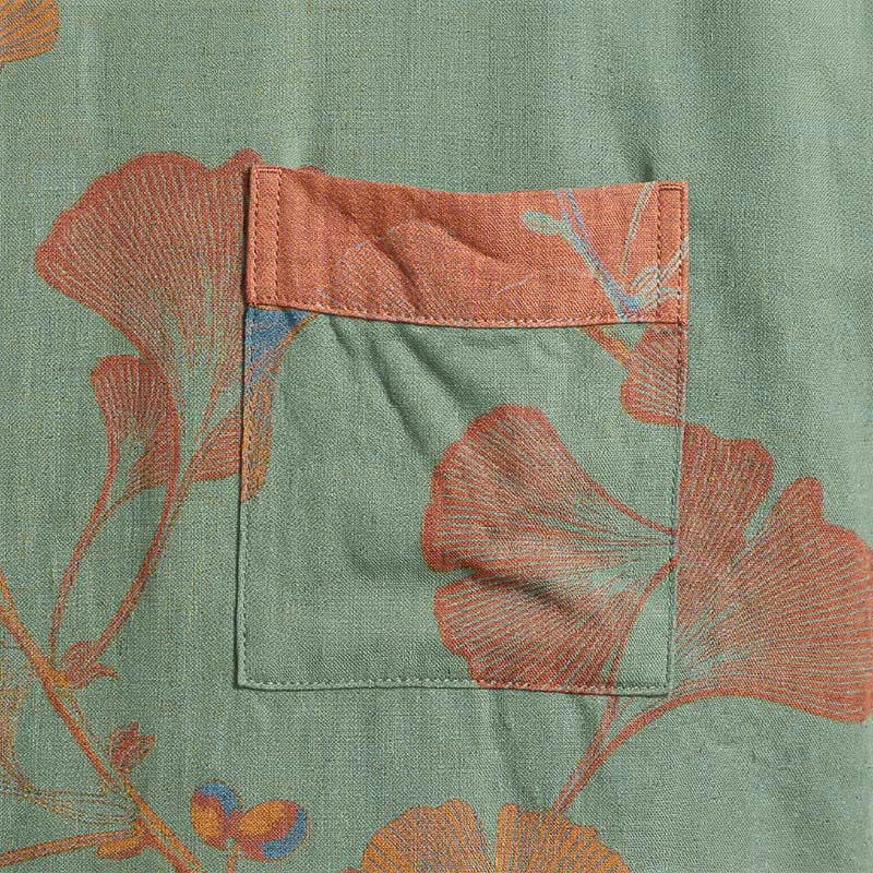 Retro-Kimono aus Baumwolle mit Ginkgoblatt - image 14