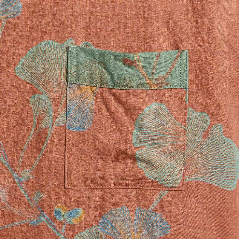 Retro-Kimono aus Baumwolle mit Ginkgoblatt - image 20