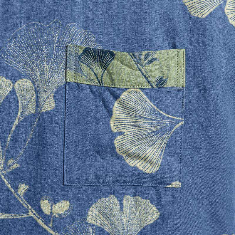 Retro-Kimono aus Baumwolle mit Ginkgoblatt - image 9