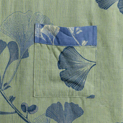 Retro-Kimono aus Baumwolle mit Ginkgoblatt - image 26