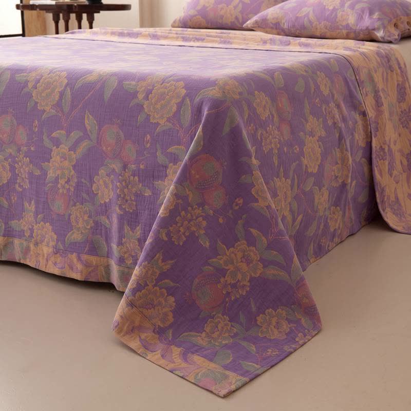 Vintage-Tagesdecke aus Musselin mit Blumenmuster - image 2