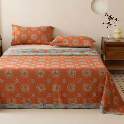 Orientalische Medaillon-Bettdecke aus Musselin mit Blumenmuster - image 1