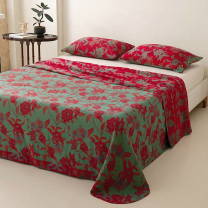 Opulente, wendbare Tagesdecke aus Musselin mit Blumenmuster - image 2