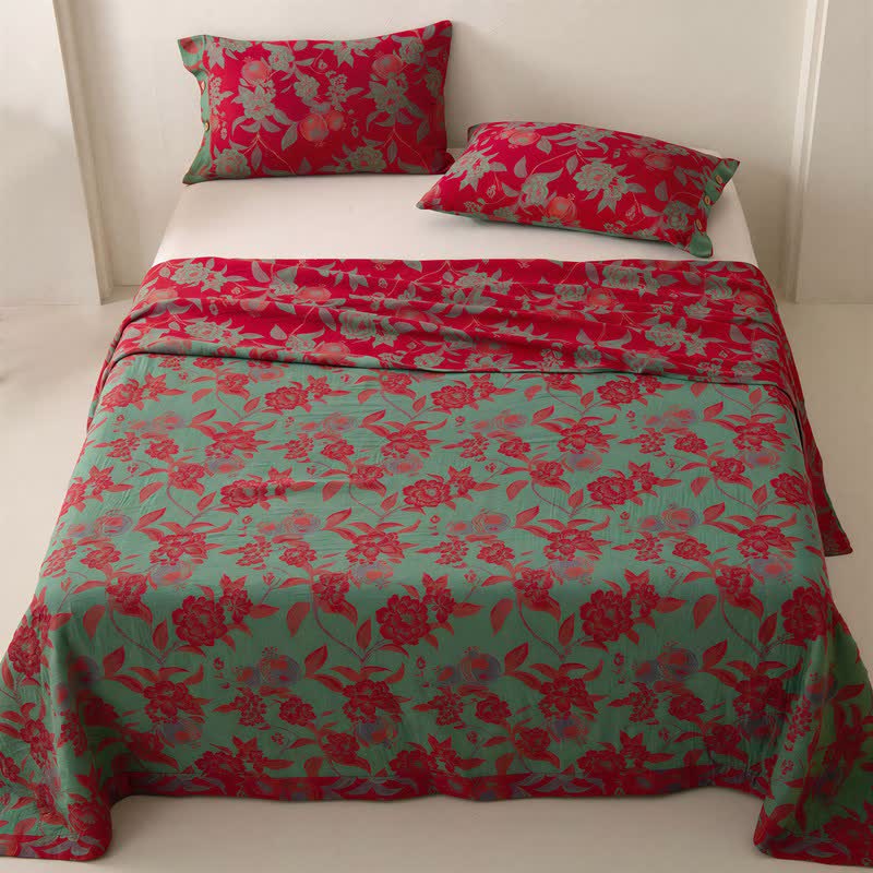 Opulente, wendbare Tagesdecke aus Musselin mit Blumenmuster - image 1