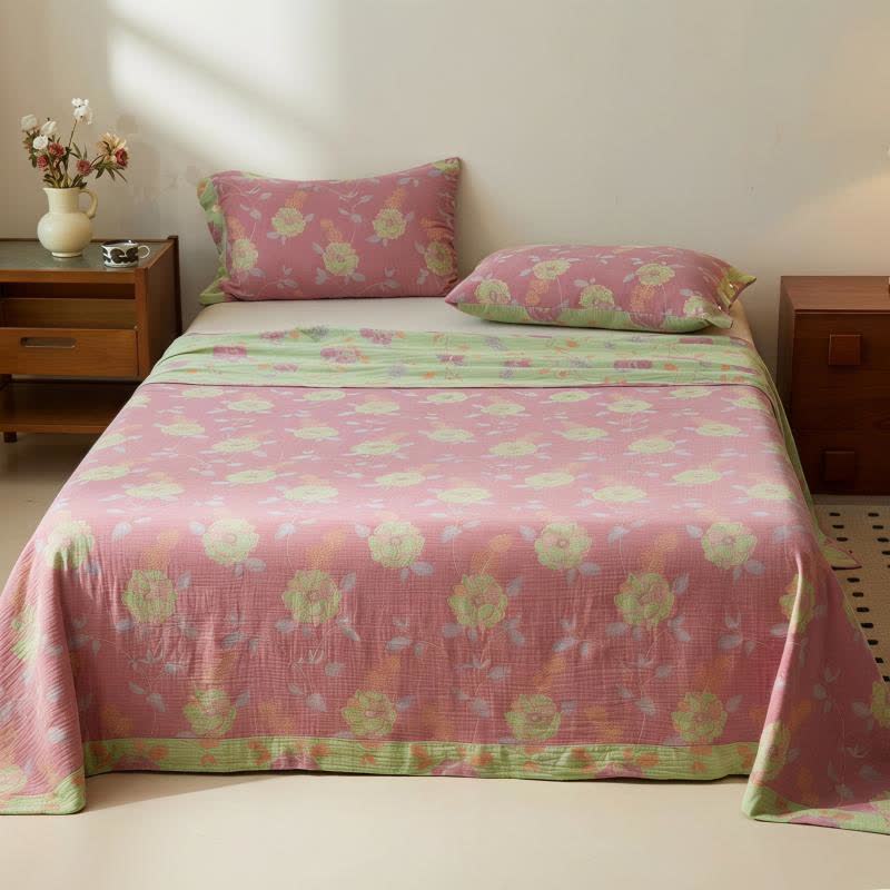 Verträumte Tagesdecke aus Baumwollmusselin in Pastellfarben - image 1