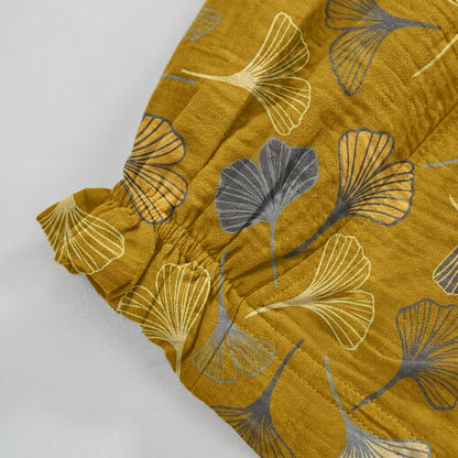 Mehrfarbige Loungehose aus Baumwolle mit Ginkgoblattmuster - image 9