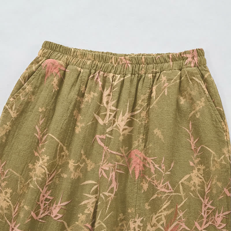 Retro-Loungewear-Hose aus olivgrünem Bambus - image 2