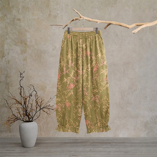 Retro-Loungewear-Hose aus olivgrünem Bambus - XL - image 0