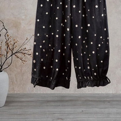 Zeitlose schwarze Loungehose mit Polka-Dots - image 1