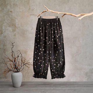Zeitlose schwarze Loungehose mit Polka-Dots - XL - image 0
