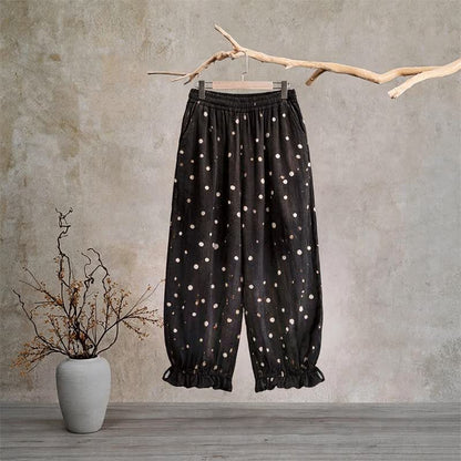 Zeitlose schwarze Loungehose mit Polka-Dots - XL - image 0