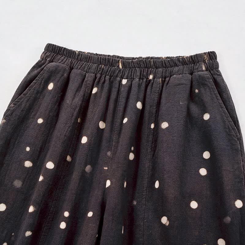 Zeitlose schwarze Loungehose mit Polka-Dots - image 2