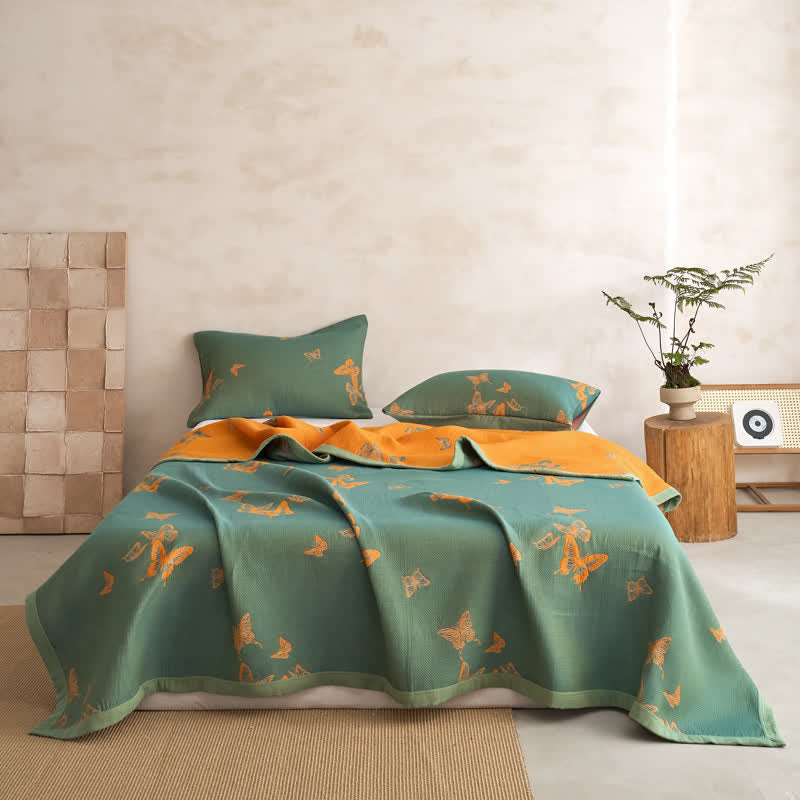 Elegante Baumwoll-Steppdecke mit Schmetterlingsmuster - image 2