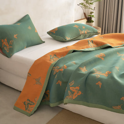 Elegante Baumwoll-Steppdecke mit Schmetterlingsmuster - image 1