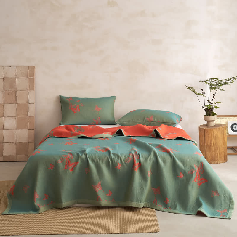 Elegante Baumwoll-Steppdecke mit Schmetterlingsmuster - image 9