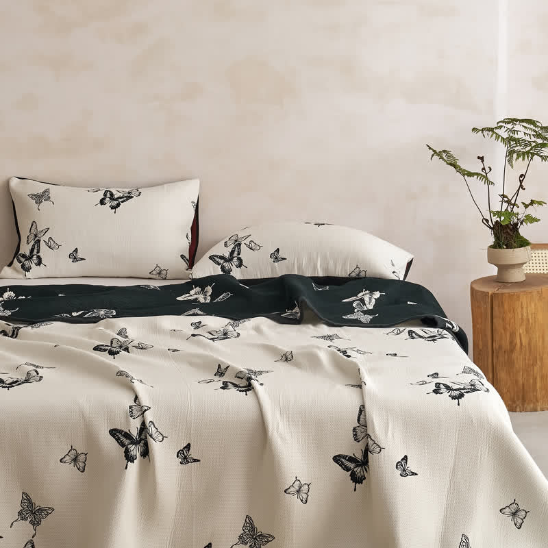 Monochrome Schmetterlings-Baumwollgaze-Quilts - image 7