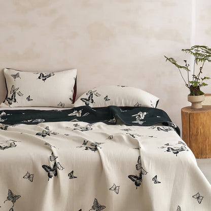 Monochrome Schmetterlings-Baumwollgaze-Quilts - image 7