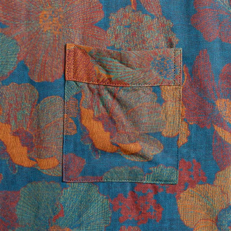 Vintage Kimono-Bademantel aus Baumwolle mit Blumenmuster - image 9