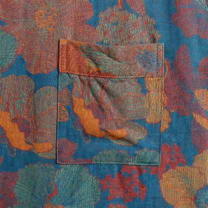 Vintage Kimono-Bademantel aus Baumwolle mit Blumenmuster - image 9