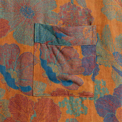 Vintage Kimono-Bademantel aus Baumwolle mit Blumenmuster - image 4