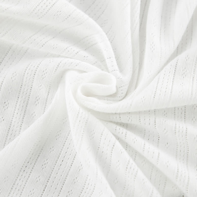 Weißes Loungewear-Set aus Baumwolle mit Rüschen - image 7