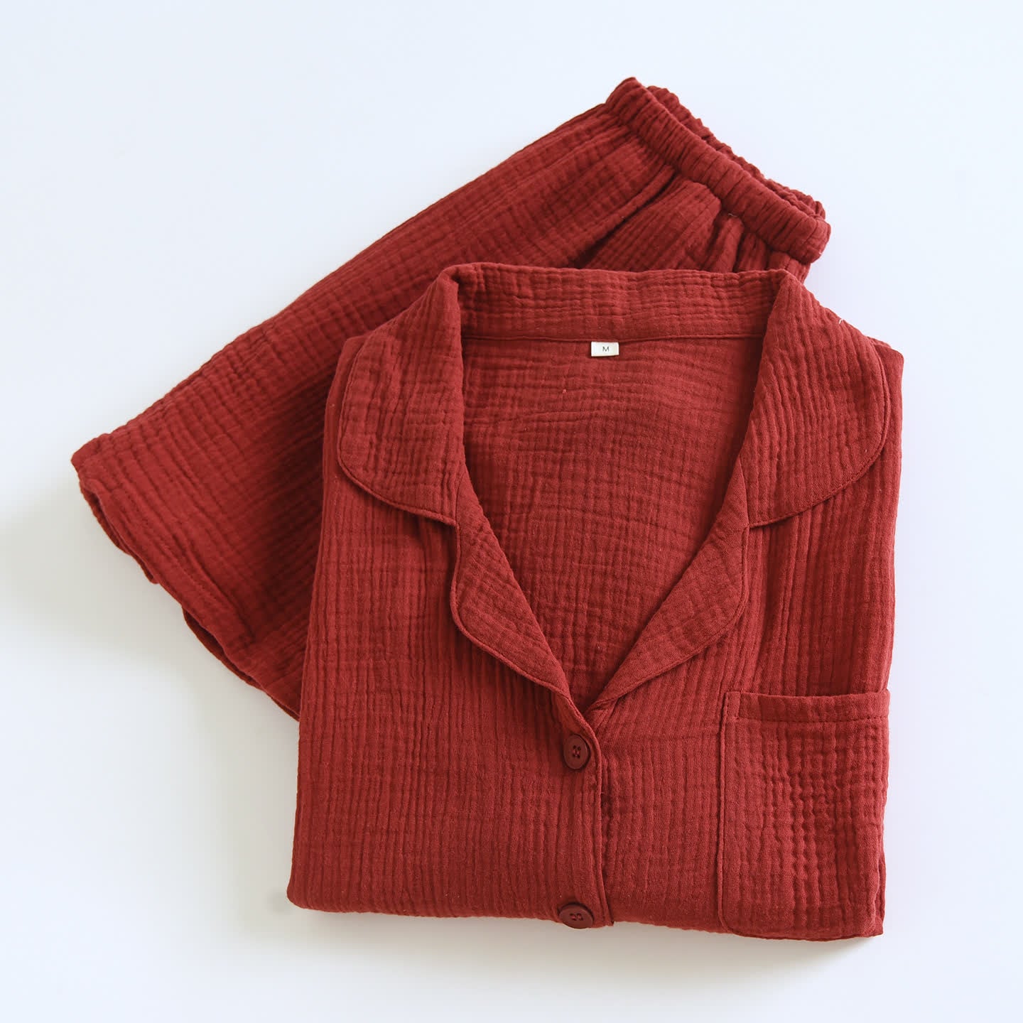 Loungewear-Set aus Baumwollgaze mit Knopfleiste - image 6