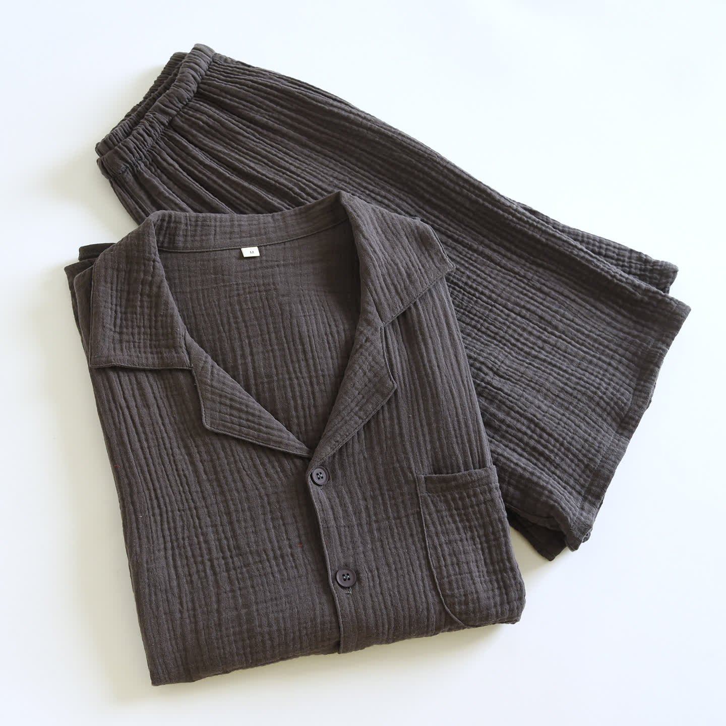 Loungewear-Set aus Baumwollgaze mit Knopfleiste - image 9
