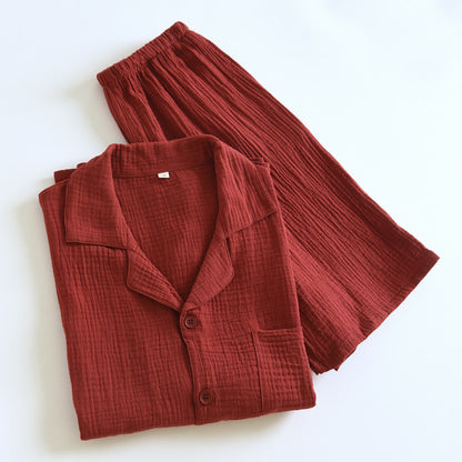 Loungewear-Set aus Baumwollgaze mit Knopfleiste - image 7
