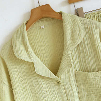 Loungewear-Set aus Baumwollgaze mit Knopfleiste - image 13