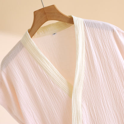 Minimalistischer Kimono-Wickelmantel aus Baumwolle - image 6