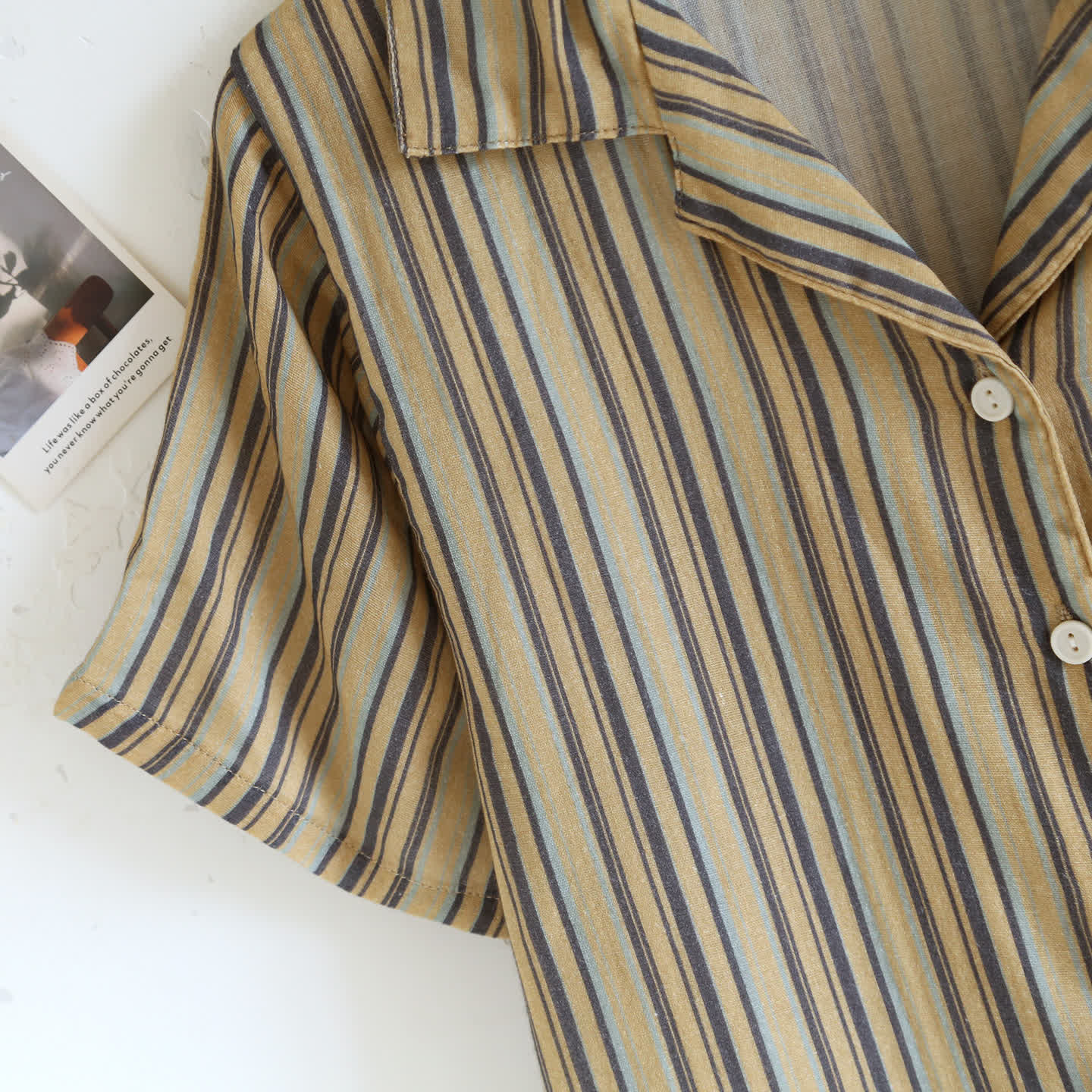 Vintage-Straped Cotton Loungewear Set - image 4