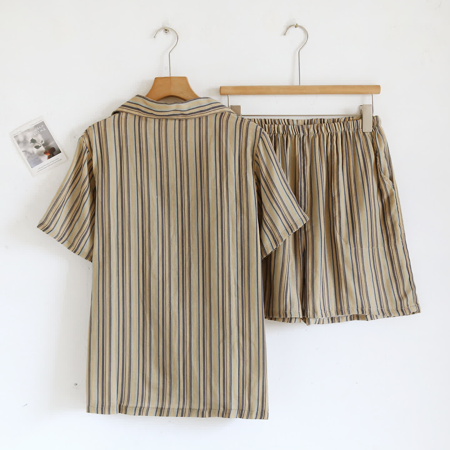 Vintage-Straped Cotton Loungewear Set - image 1