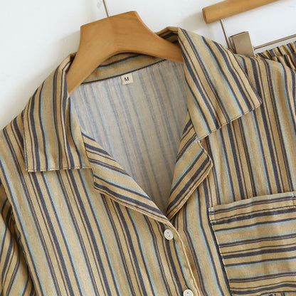 Vintage-Straped Cotton Loungewear Set - image 3