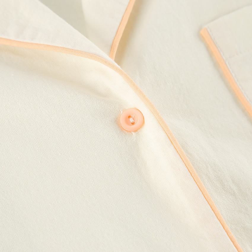 Minimalistischer Baumwoll-Pyjama-Set mit langen Ärmeln und Taschen - image 6