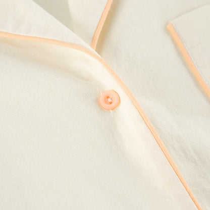 Minimalistischer Baumwoll-Pyjama-Set mit langen Ärmeln und Taschen - image 6