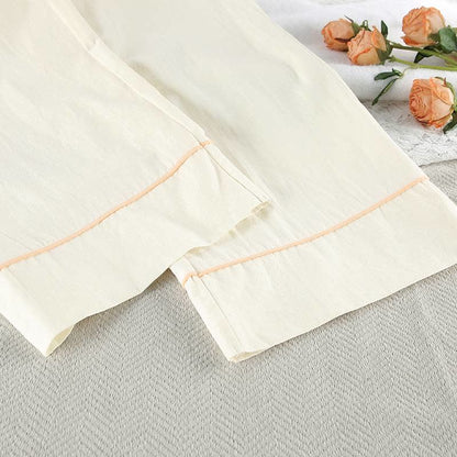 Minimalistischer Baumwoll-Pyjama-Set mit langen Ärmeln und Taschen - image 8