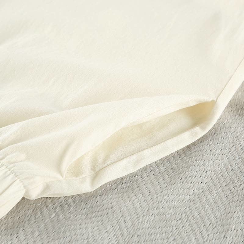Minimalistischer Baumwoll-Pyjama-Set mit langen Ärmeln und Taschen - image 13