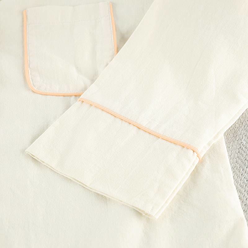 Minimalistischer Baumwoll-Pyjama-Set mit langen Ärmeln und Taschen - image 7