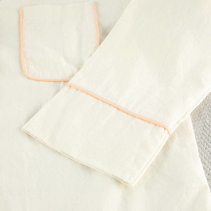 Minimalistischer Baumwoll-Pyjama-Set mit langen Ärmeln und Taschen - image 7