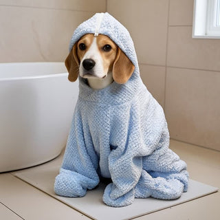 Blauer Hundebademantel mit Waffelstruktur - Blau - 3XL - image 0