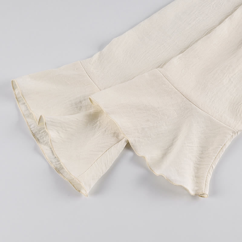 Romantisches Loungewear-Set mit Rüschen und Bindeband vorne - image 5