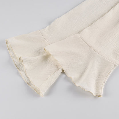 Romantisches Loungewear-Set mit Rüschen und Bindeband vorne - image 5