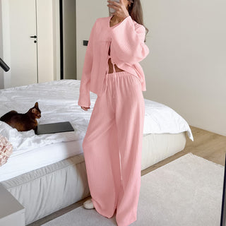 Loungewear-Set aus weicher, knitteriger Baumwolle - image 0