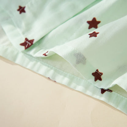 Baumwollpyjama mit pastellfarbenem Sternenmuster und langen Ärmeln - image 10