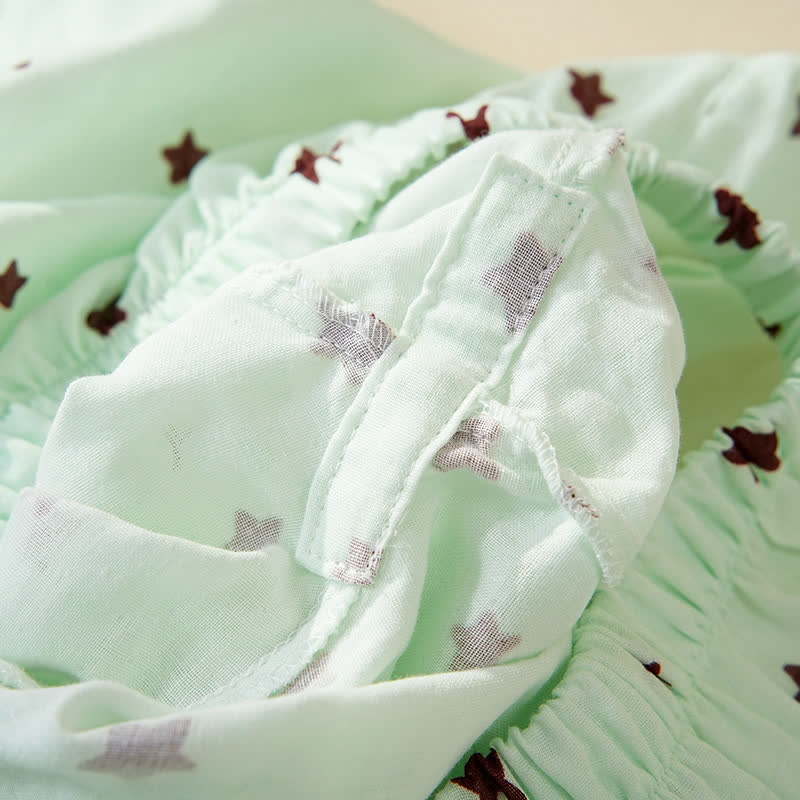 Baumwollpyjama mit pastellfarbenem Sternenmuster und langen Ärmeln - image 12